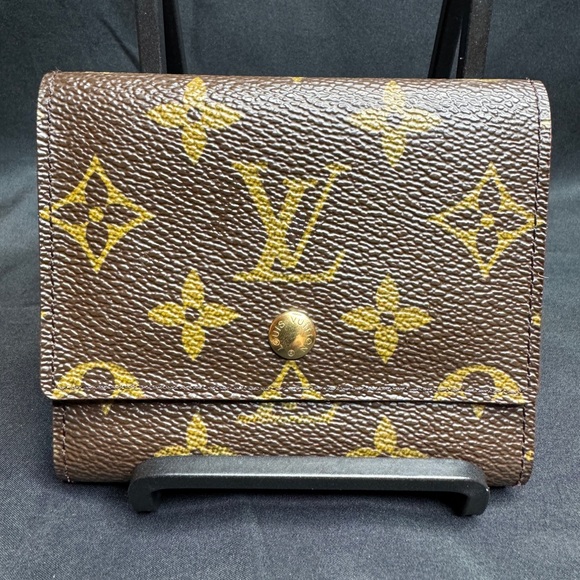 Louis Vuitton Rare Tri Fold LV Brown and Gold Monogram Card Wallet